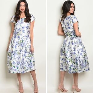 3 Pack - Floral Taffeta Top and Midi Skirt Set